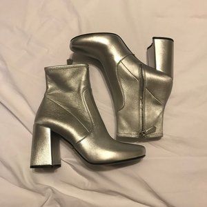 Prada Metallic Leather Silver Boots - 7.5 / 37.5
